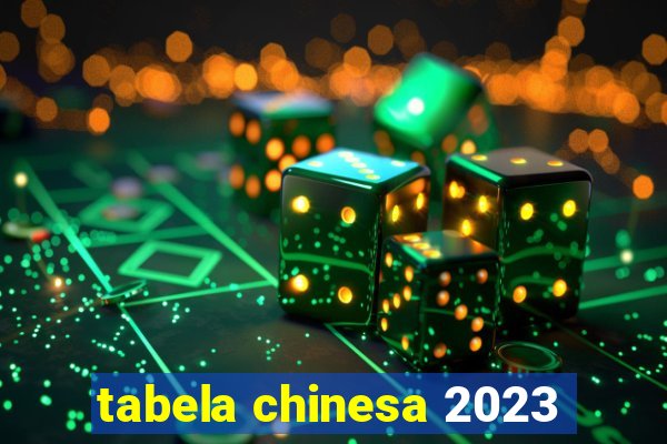 tabela chinesa 2023